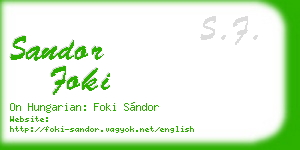sandor foki business card